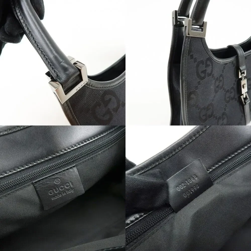 Gucci Jackie GG Canvas & Leather Hobo Bag Black